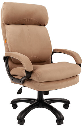 Кресло офисное Chairman СН 505, НАГРУЗКА до 150 кг, велюр, бежевое, 7127986