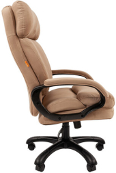 Кресло офисное Chairman СН 505, НАГРУЗКА до 150 кг, велюр, бежевое, 7127986