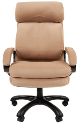 Кресло офисное Chairman СН 505, НАГРУЗКА до 150 кг, велюр, бежевое, 7127986
