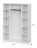 Шкаф 4-створчатый ШК 5 (1600) Белый текстурный
