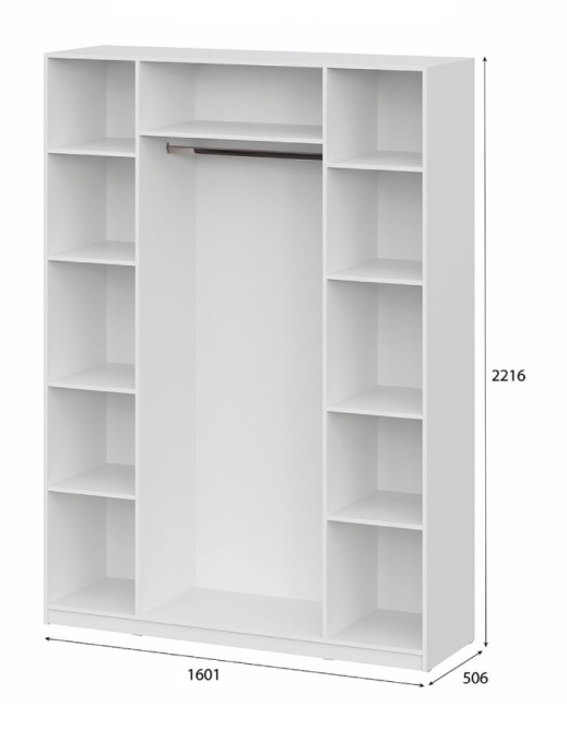 Шкаф 4-створчатый ШК 5 (1600) Белый текстурный