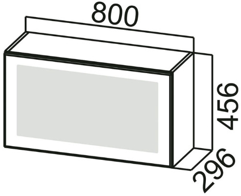 Шкаф навесной ШГ800с (горизонт. со стеклом) Вектор