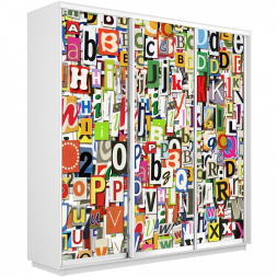 Шкаф-купе Экспресс 3-х дверный (Фото №1017 Буквы)