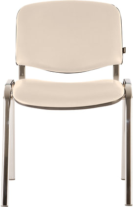 Стул для персонала и посетителей BRABIX "Iso CF-001", хромированный каркас, кожзам бежевый, 531425