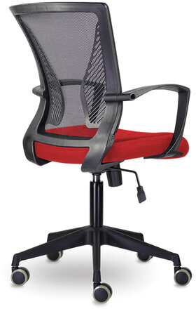 Кресло BRABIX "Wings MG-309", пластик черный, сетка, черное/красное, 532014