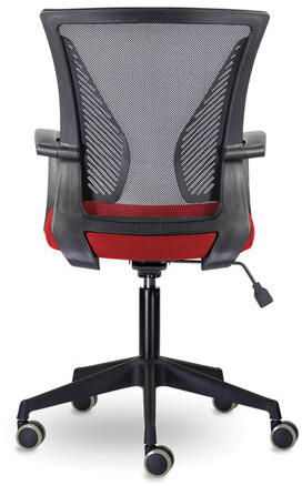 Кресло BRABIX "Wings MG-309", пластик черный, сетка, черное/красное, 532014