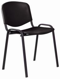 Стул STAFF "Iso Plast CF-009", черный каркас, пластик черный, 532569