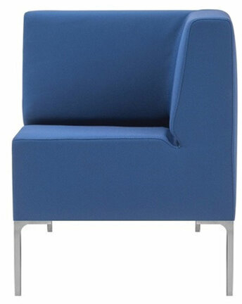 Кресло мягкое угловое "Хост" М-43, 620х620х780 мм, без подлокотников, экокожа, голубое