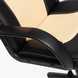 Кресло PARMA кож/зам, черный/бежевый, 36-6/36-34
