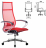 Кресло офисное МЕТТА "К-7" хром, прочная сетка, сиденье и спинка регулируемые, красное