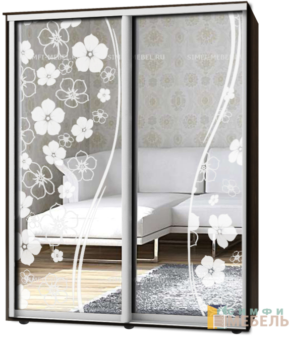 Шкаф-купе 2х дв Стандарт Пескоструй № 65