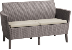Диван садовый из ротанга Салемо 2-х местный (Salemo 2 Sofa), капучино