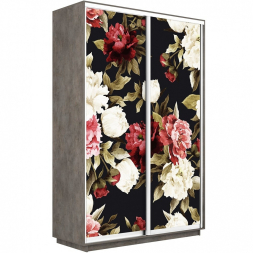 Шкаф-купе Экспресс 2-х дверный (Фото №1020 Пионы)