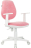 Кресло детское BRABIX "Fancy MG-201W", с подлокотниками, пластик белый, ткань вельветовая, розовое, 533009