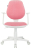 Кресло детское BRABIX "Fancy MG-201W", с подлокотниками, пластик белый, ткань вельветовая, розовое, 533009