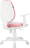 Кресло детское BRABIX "Fancy MG-201W", с подлокотниками, пластик белый, ткань вельветовая, розовое, 533009