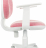 Кресло детское BRABIX "Fancy MG-201W", с подлокотниками, пластик белый, ткань вельветовая, розовое, 533009