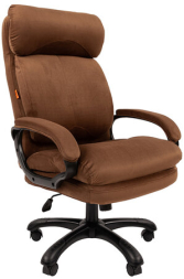 Кресло офисное Chairman СН 505, НАГРУЗКА до 150 кг, велюр, коричневое, 7127987