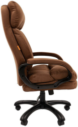 Кресло офисное Chairman СН 505, НАГРУЗКА до 150 кг, велюр, коричневое, 7127987