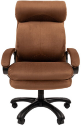 Кресло офисное Chairman СН 505, НАГРУЗКА до 150 кг, велюр, коричневое, 7127987