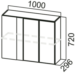 Шкаф навесной угловой Ш1000у Грейвуд