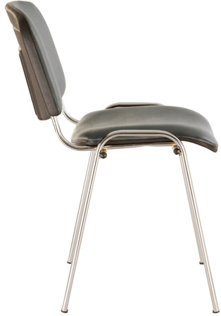 Стул для персонала и посетителей BRABIX "Iso CF-001", хромированный каркас, кожзам серый, 531426