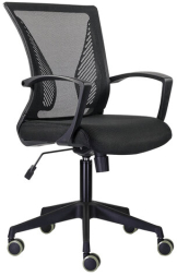 Кресло BRABIX &quot;Wings MG-309&quot;, пластик черный, сетка, черное, 532015