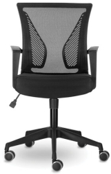 Кресло BRABIX &quot;Wings MG-309&quot;, пластик черный, сетка, черное, 532015