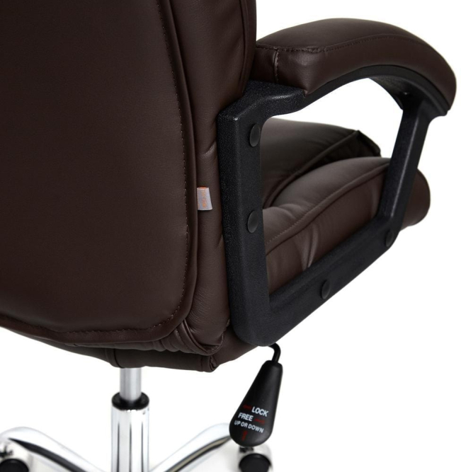 Кресло BERGAMO (хром) кож/зам, коричневый, 36-36