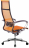 Кресло офисное МЕТТА "К-7" хром, прочная сетка, сиденье и спинка регулируемые, оранжевое