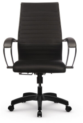 Кресло офисное МЕТТА "К-19" пластик, ткань-сетка, сиденье и спинка мягкие, черное