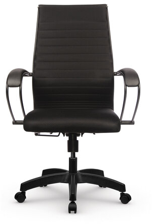 Кресло офисное МЕТТА "К-19" пластик, ткань-сетка, сиденье и спинка мягкие, черное