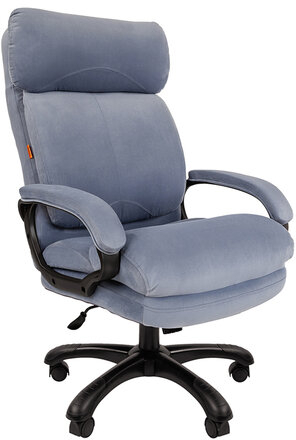 Кресло офисное Chairman СН 505, НАГРУЗКА до 150 кг, велюр, голубое, 7127989