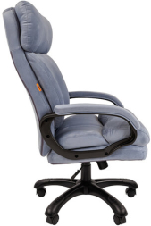 Кресло офисное Chairman СН 505, НАГРУЗКА до 150 кг, велюр, голубое, 7127989