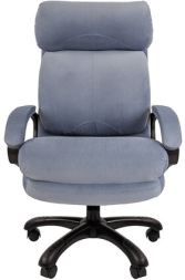 Кресло офисное Chairman СН 505, НАГРУЗКА до 150 кг, велюр, голубое, 7127989