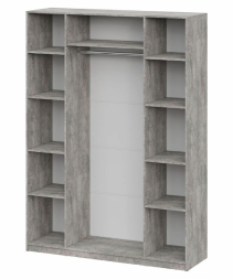 Шкаф 4-створчатый ШК 5 (1600) Цемент светлый/Белый шагрень