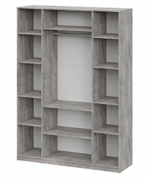 Шкаф 4-створчатый ШК 5 (1600) Цемент светлый/Белый шагрень