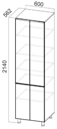 Пенал глухой П600г Вектор