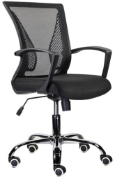 Кресло BRABIX &quot;Wings MG-304&quot;, пластик черный, хром, сетка, черное, 532016