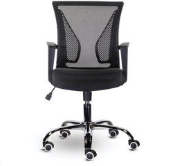Кресло BRABIX &quot;Wings MG-304&quot;, пластик черный, хром, сетка, черное, 532016