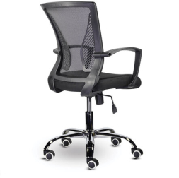 Кресло BRABIX &quot;Wings MG-304&quot;, пластик черный, хром, сетка, черное, 532016