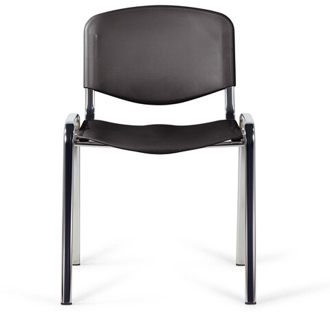 Стул STAFF &quot;Iso Plast CF-009&quot;, хром каркас, пластик черный, 532571