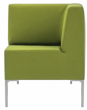 Кресло мягкое угловое "Хост" М-43, 620х620х780 мм, без подлокотников, экокожа, светло-зеленое