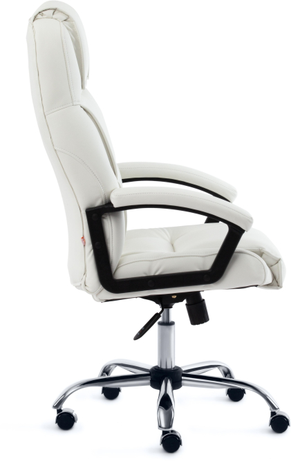 Кресло BERGAMO (хром) кож/зам, белый, 36-01