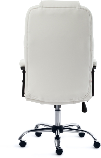 Кресло BERGAMO (хром) кож/зам, белый, 36-01