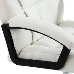 Кресло BERGAMO (хром) кож/зам, белый, 36-01