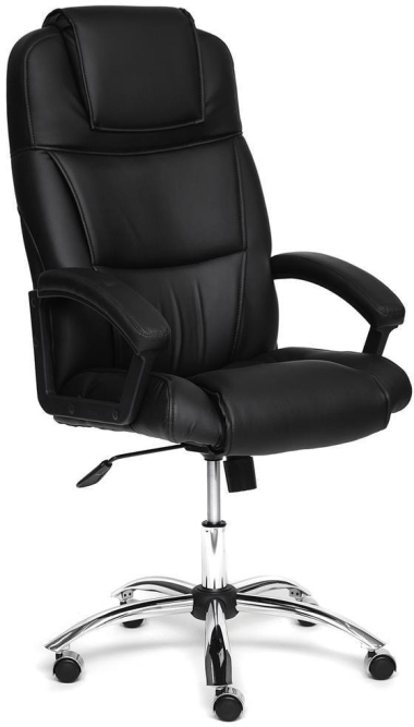 Кресло BERGAMO (хром) кож/зам, черный, 36-6