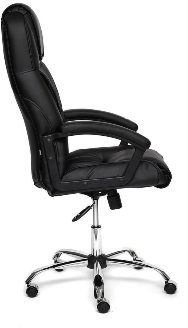 Кресло BERGAMO (хром) кож/зам, черный, 36-6