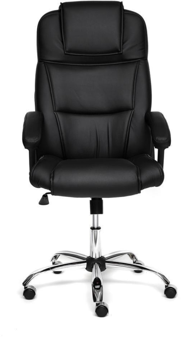 Кресло BERGAMO (хром) кож/зам, черный, 36-6