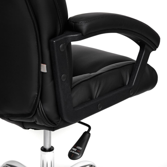 Кресло BERGAMO (хром) кож/зам, черный, 36-6